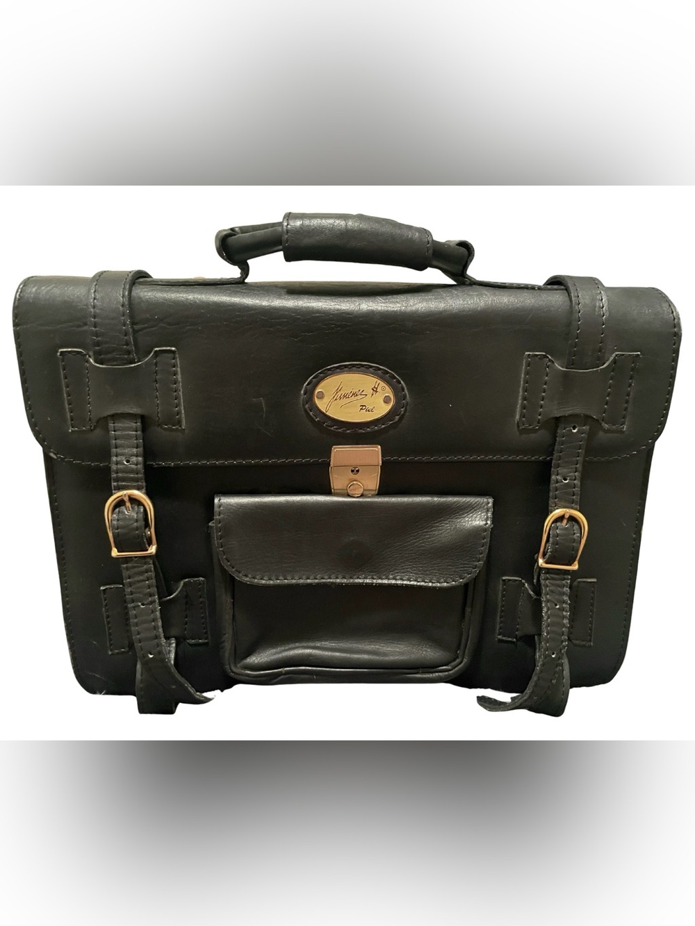 Vintage 12x16 Jimenez H. Piel Leather Briefcase Satchel - Excellent Interior